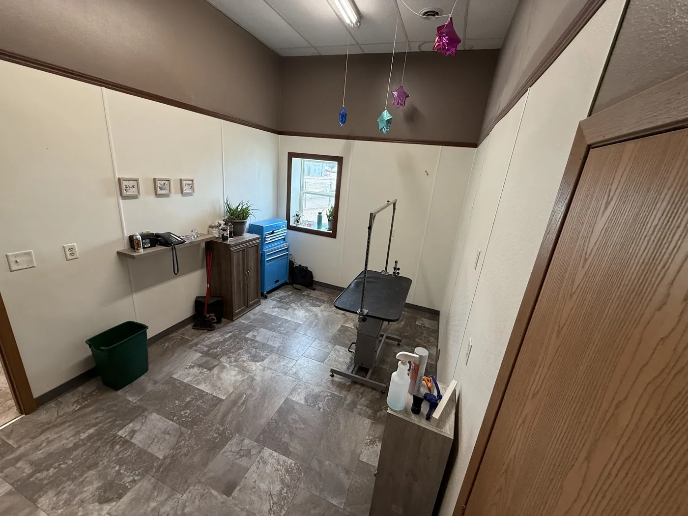 Inside the grooming room